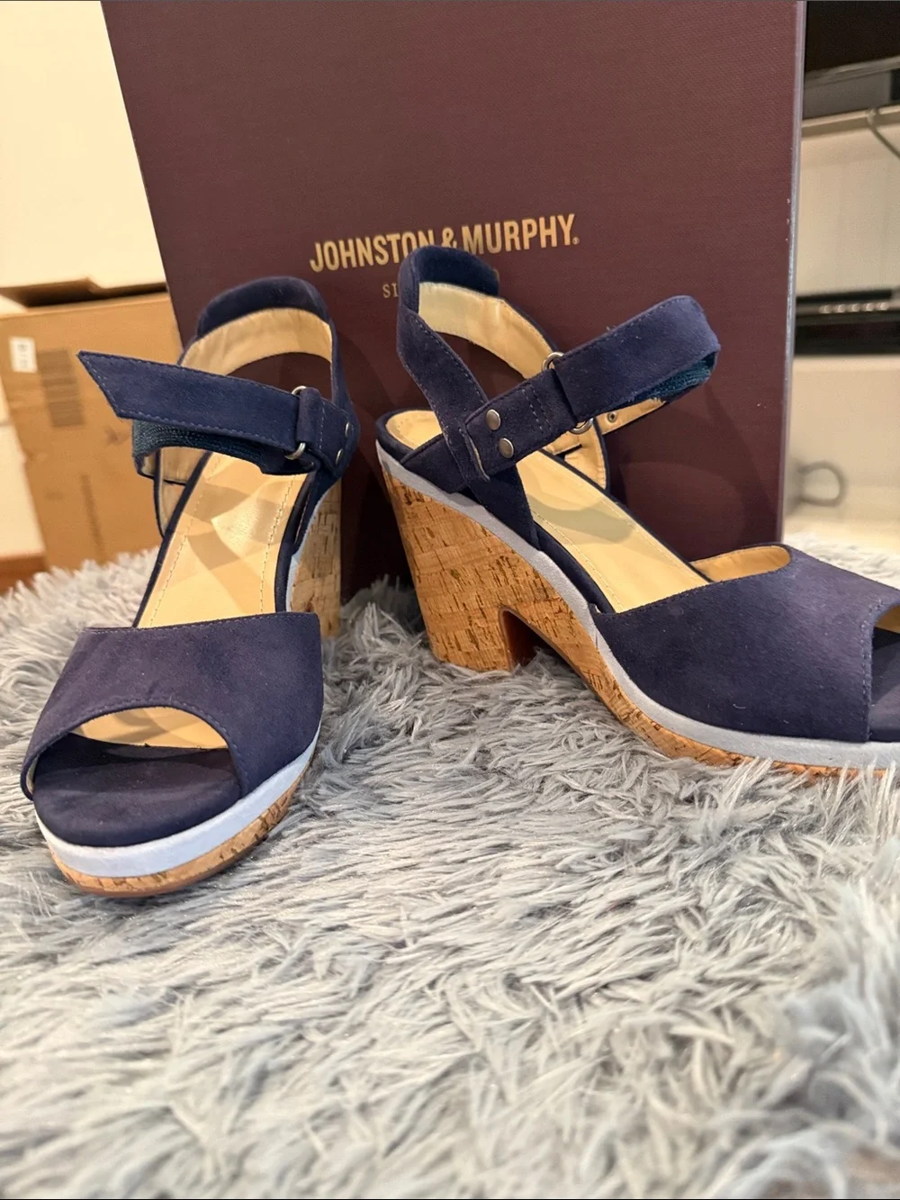 Johnston & Murphy navy suede